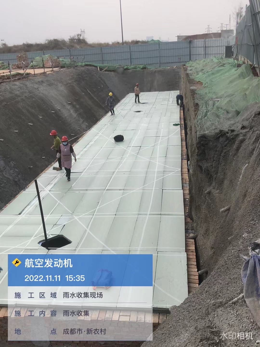 航空发动机PP模块雨水收集项目施工图片